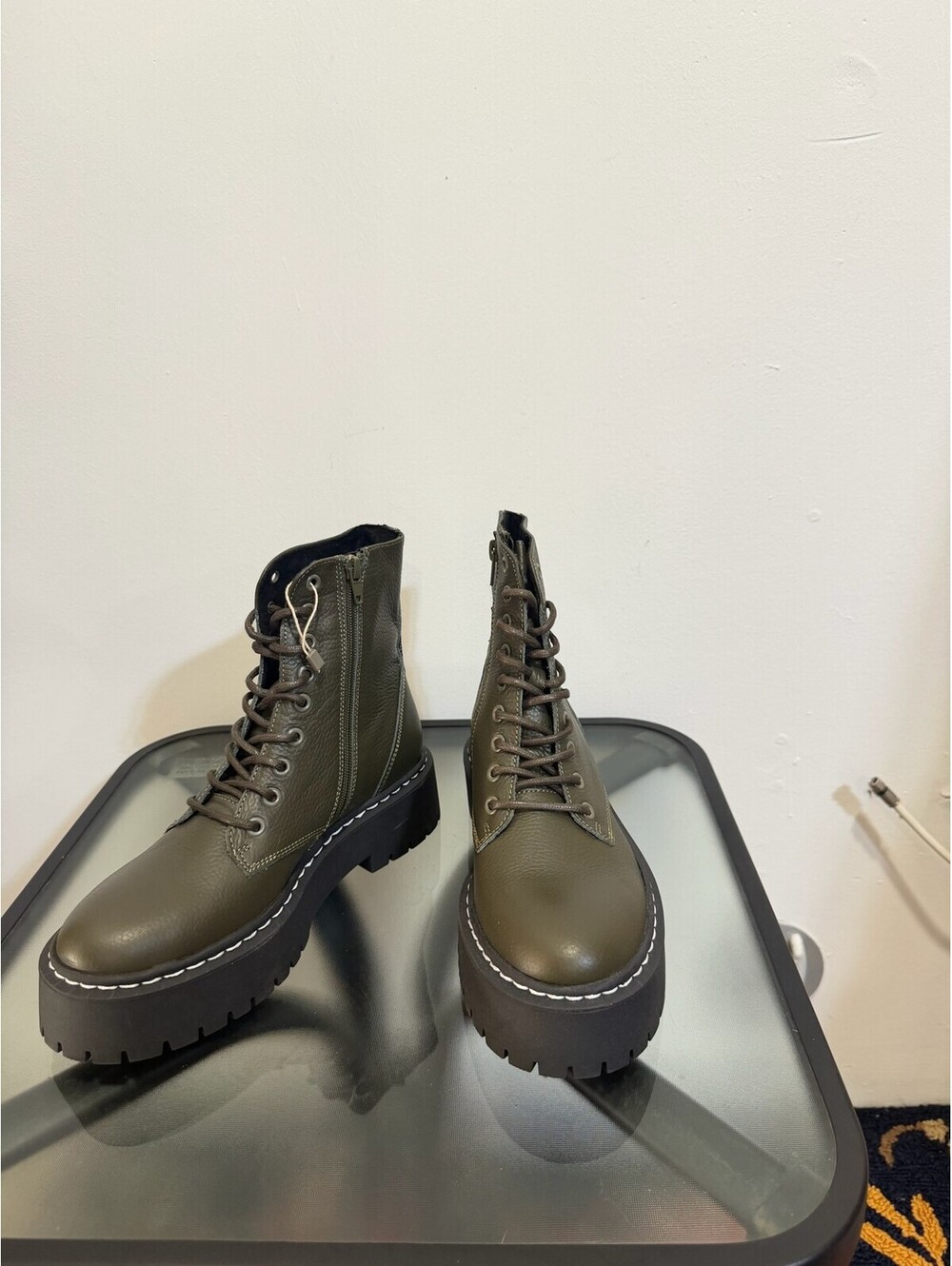 Steve Madden Combat Boots Green Size 8.5
